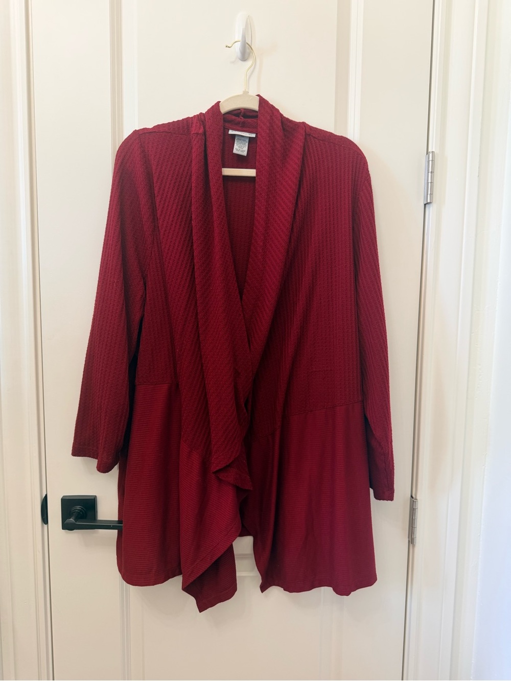 Catherines Burgundy Open Front Cardigan